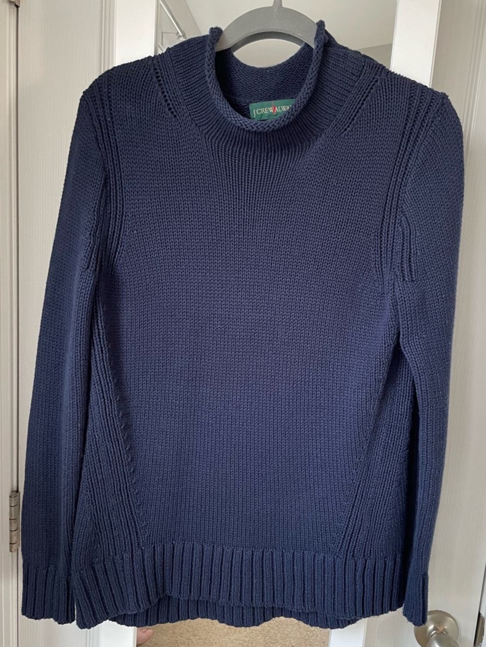 J.Crew Always Navy Ribbed Mock Neck Sweater